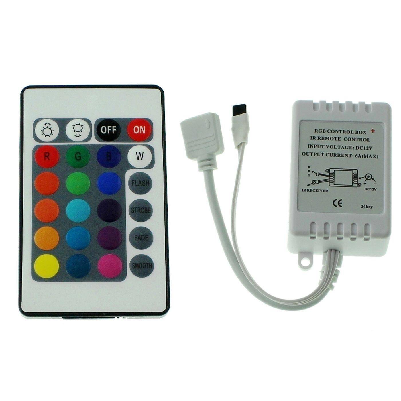 RGB LED 24Key Controller 12V 72W RGB; 4-Pin Plug + Play