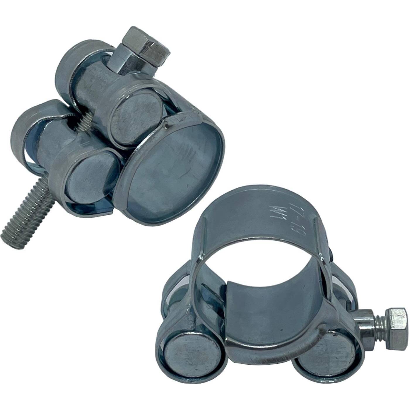 1x Lumonic Hinge pin clamp Stainless steel 26-28mm V2A Exhaust clamp for construction cars trucks