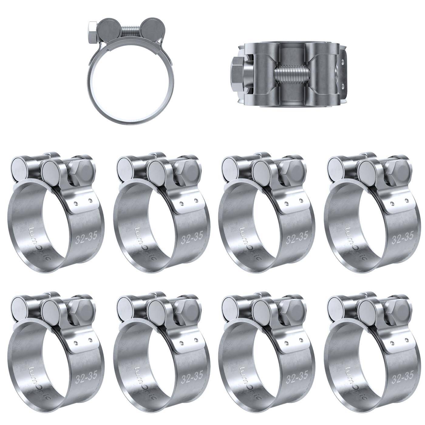 10x Lumonic Gelenkbolzenschelle 32-35mm  Auspuffschelle für Bau PKW LKW