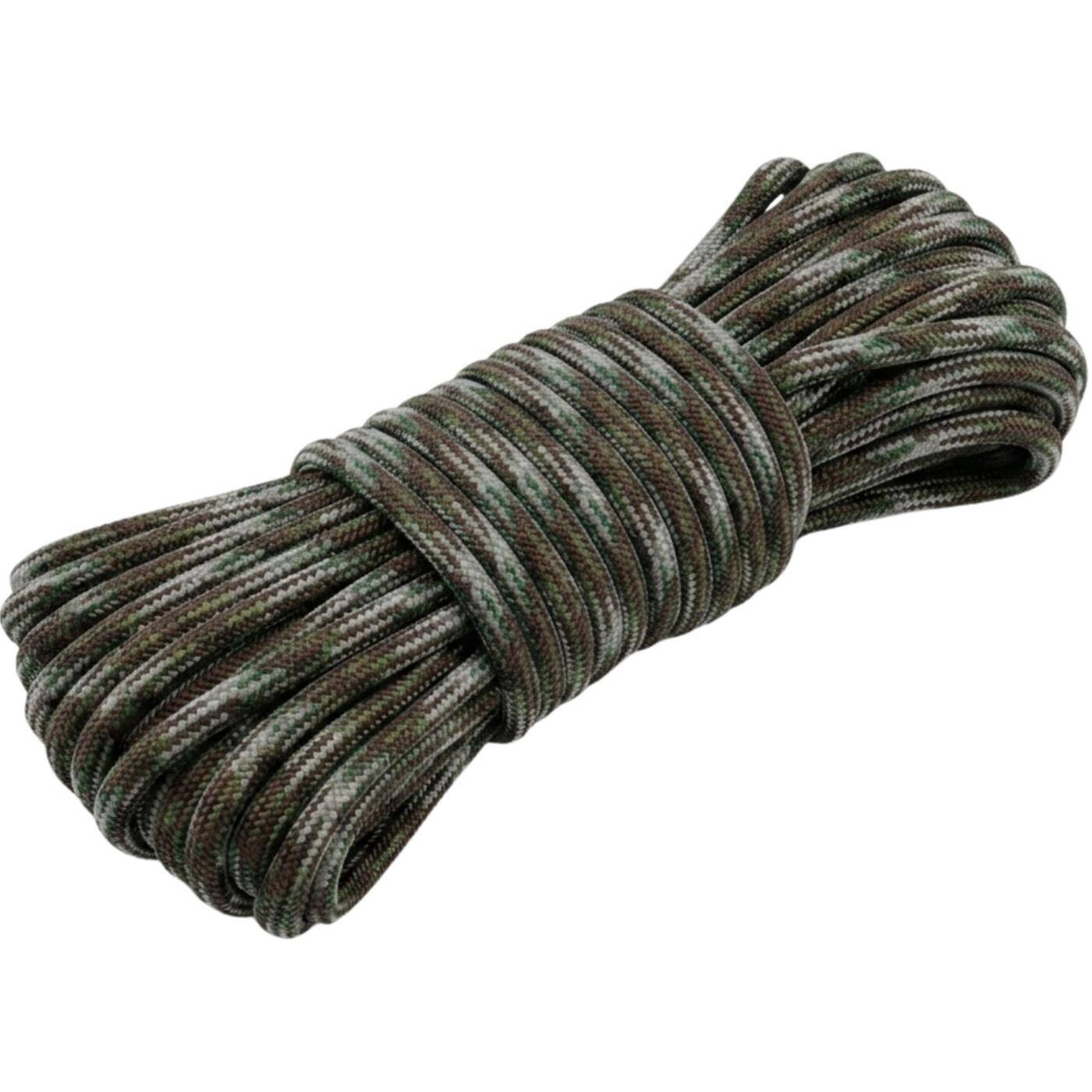 Lumonic 30m Paracord 4mm Camo military green | 100% nylon | 7 cores, 32 strand sheath | Max. 125 kg load capacity | dog leash, bracelet, outdoor, bushcraft, tent cord