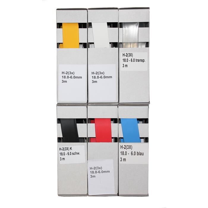 3m Heat shrink tubing Box 3:1 18 -> 6mm White Flexible