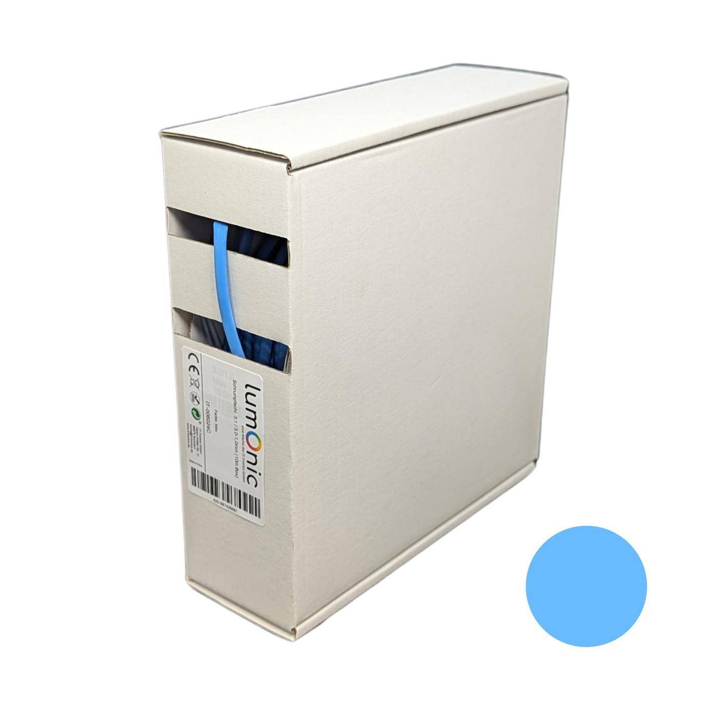 10m Heat shrink tubing Box 3:1 3 -> 1mm Blue Flexible