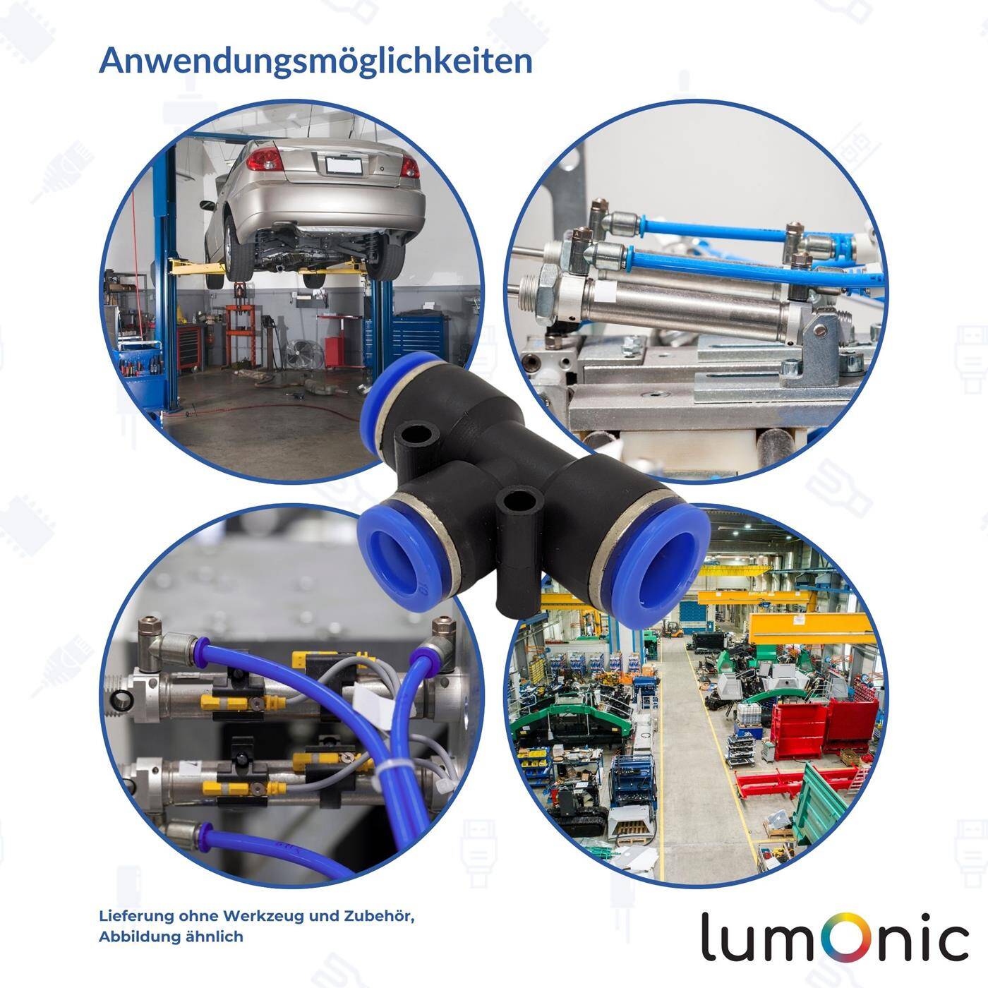 PU hose T-connector reduction 6/4/6mm T-piece Push-in Pneumatic plug connector T-distributor reducing Compressed air