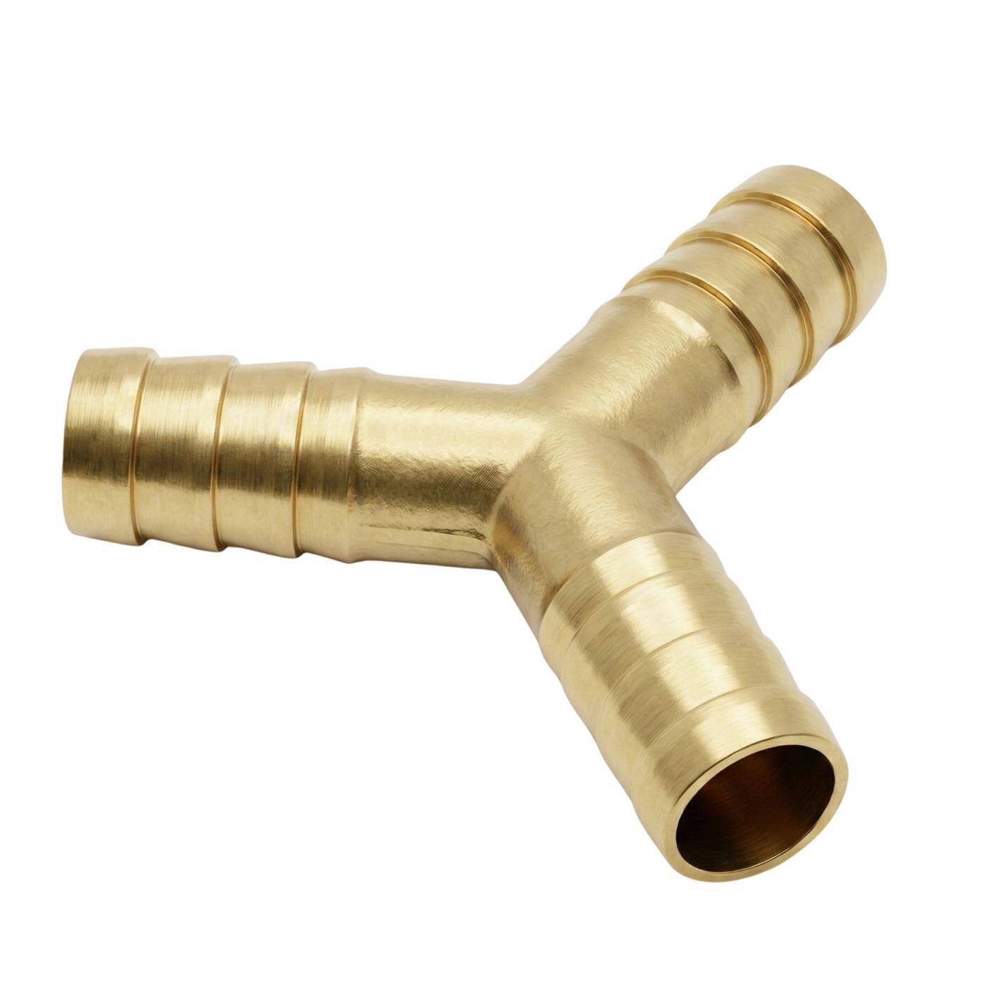 Lumonic I Y-hose connector I for 9mm (3/8") hose I made of brass I Y-connector I Y-piece I with spike profile I Compressed air I for workshops, businesses and DIY enthusiasts