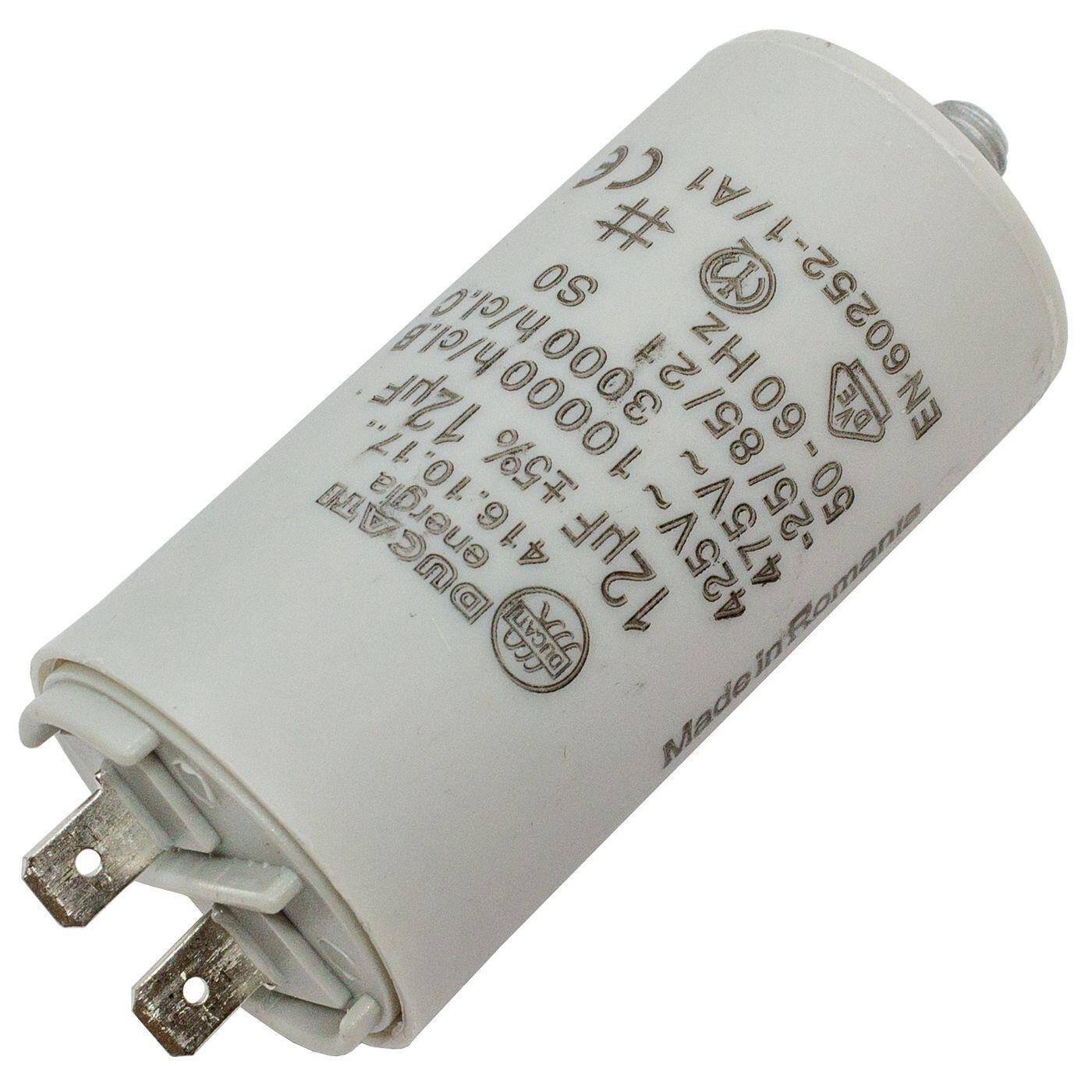 Lumonic Anlaufkondensator 416.10.17 A inkl. Stecker 6,3x0,8mm | Motorkondensator 12µF 400V 36x70mm I Kondensator im isolierten Kunststoffgehäuse