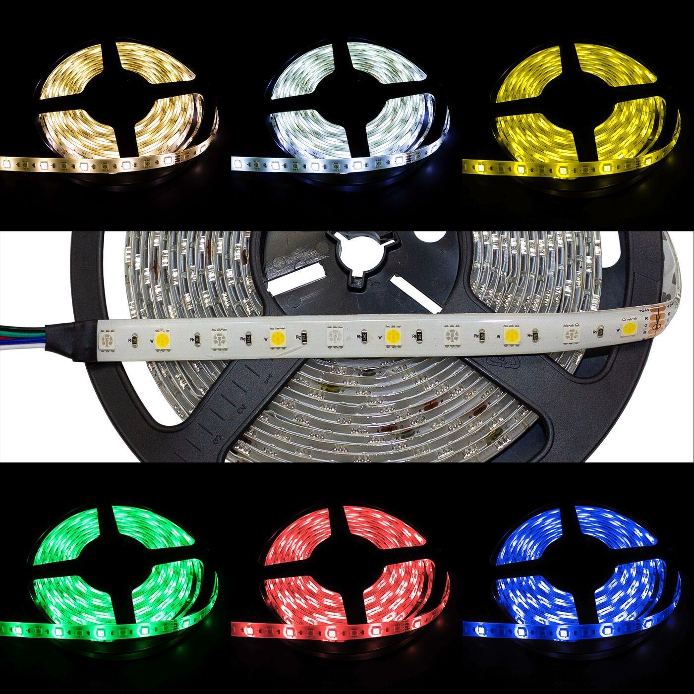 5m (500cm) RGBW 6000K LED Strip Tape Bar 24V IP65 300LEDs 60LED/m SMD5050