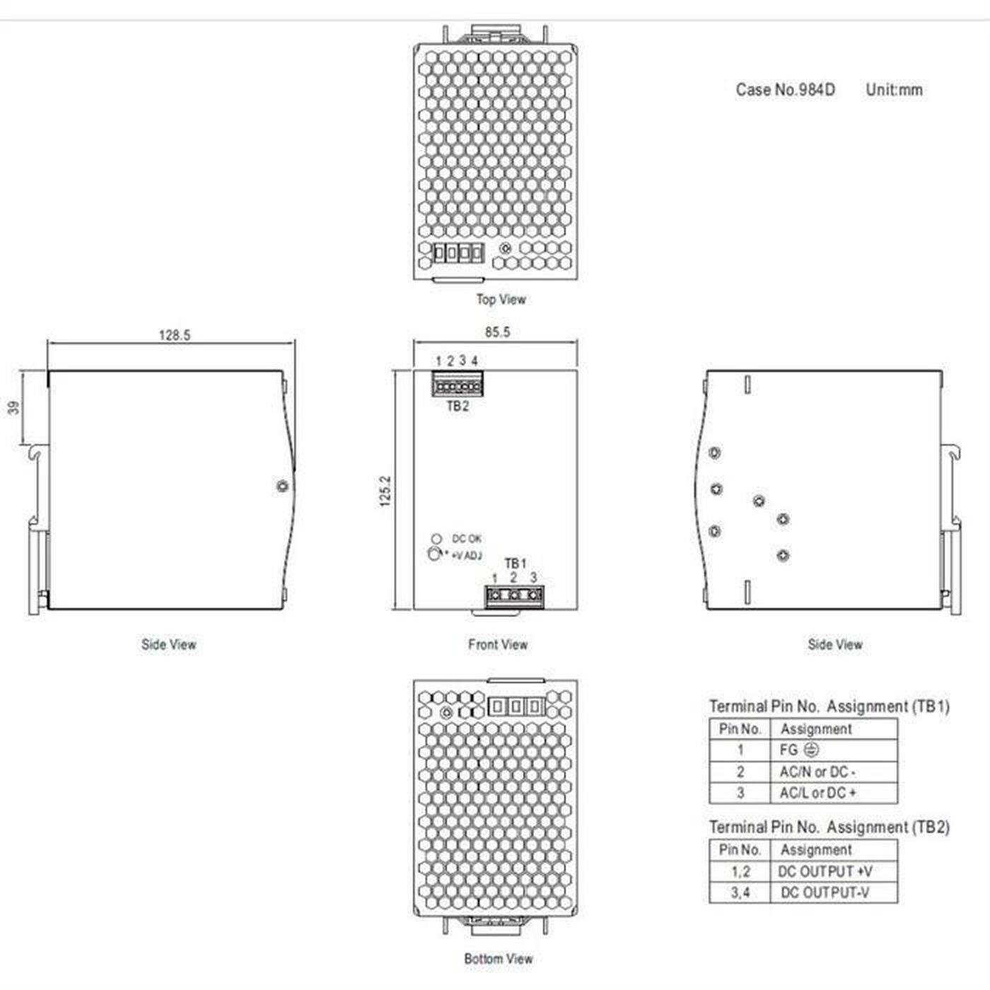 NDR-480-24 480W 24V 20A Din Rail power supply