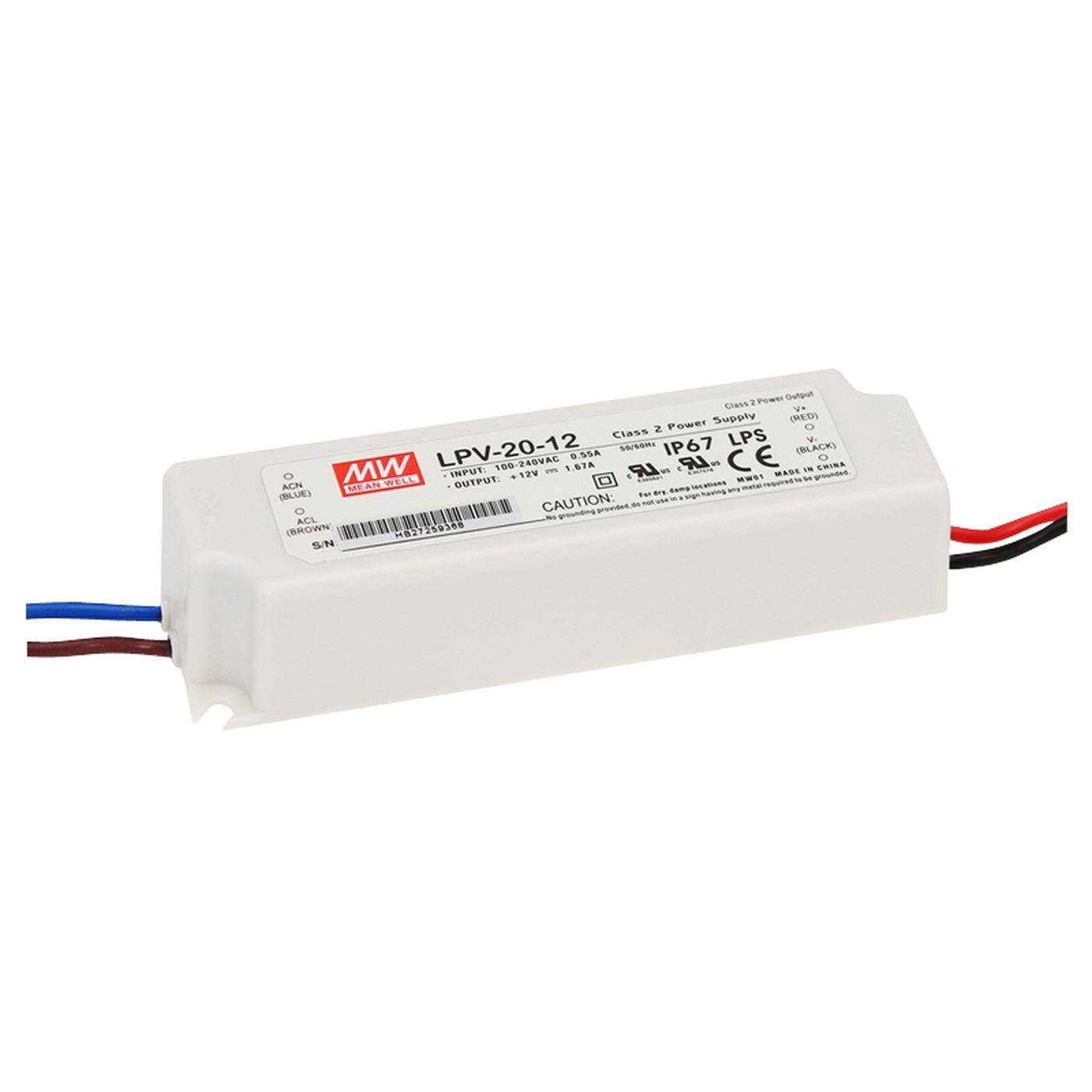 MEAN WELL LPV-20-12 20W 12V 1,67A LED Netzteil IP67