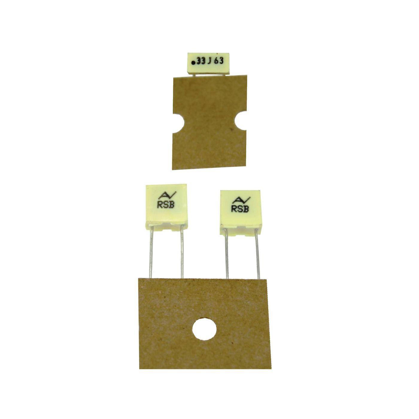 Arcotronics MKT Foil Capacitor | 0,33µF 63V DC I 2-Pin Connection I 2-Pin I 0,33uF, 330nF I Capacitor for crossover networks of loudspeakers or for interference suppression of electrical devices