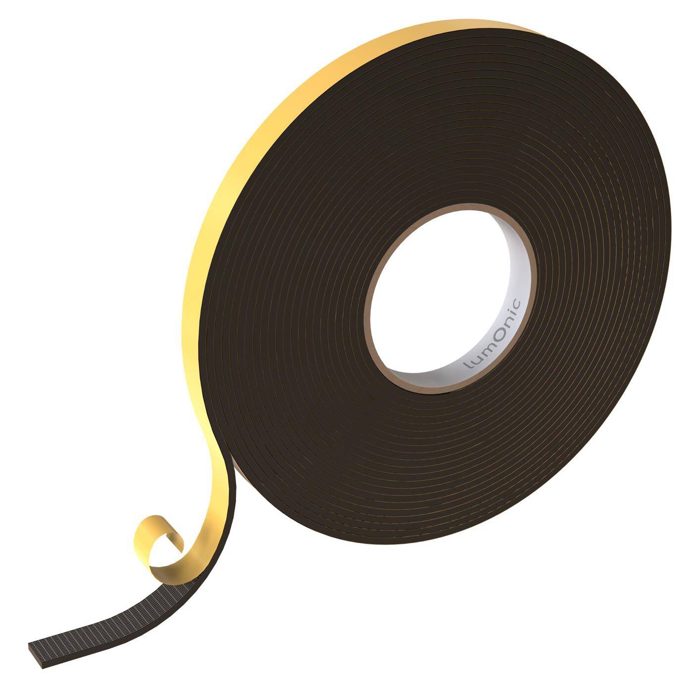 Lumonic 10 m Self-adhesive foam sealing tape, 15 mm x 4 mm - EVA foam, door seal, window seal, seal against drafts, dampen rattling, decoupling tape, foam tape