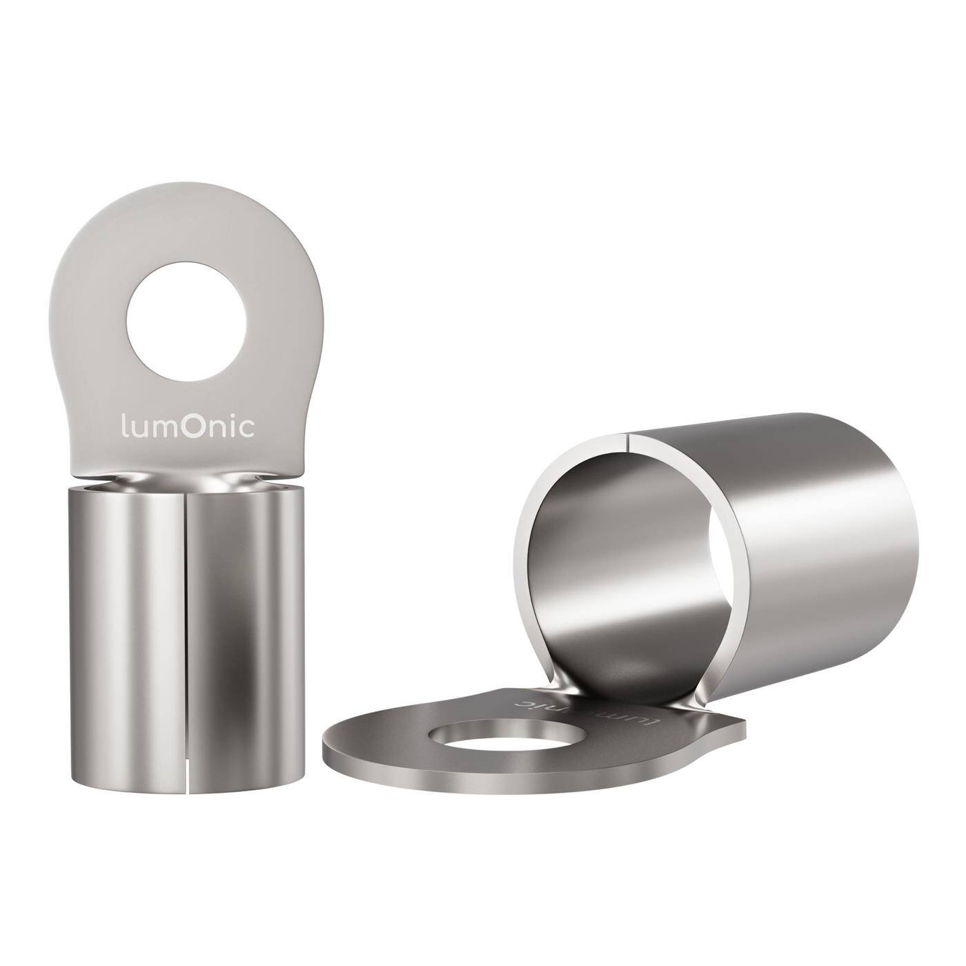 Lumonic 10x Ringkabelschuh 70-95mm² blank | M10 | Kupfer verzinnt | sichere Kabelverbindung ohne Löten | Crimp-Kabelschuh unisoliert | KFZ, Maschinenbau, Wohnmobil, Batterie