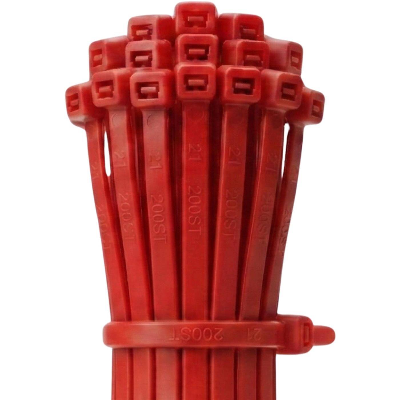 Lumonic 100 Stück Kabelbinder Rot | 140 × 3,6mm | bis 18,2kg Zugfestigkeit | Nylon PA6.6 | Farbcodierung, Industriequalität | Kabelmanagement, Industrie, Werkstatt, Haushalt