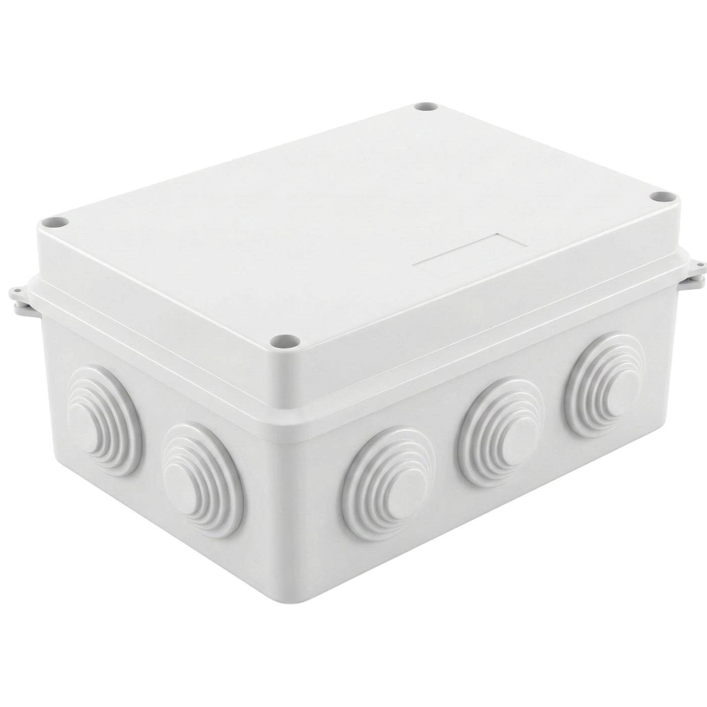 Lumonic Verteilerdose weiß 150x110x70mm mit 10 Öffnungen I Abzweigdose Aufputz - IP65 I Verbindungsdose, Klemmdose, Abzweigkasten für Innen & Außen