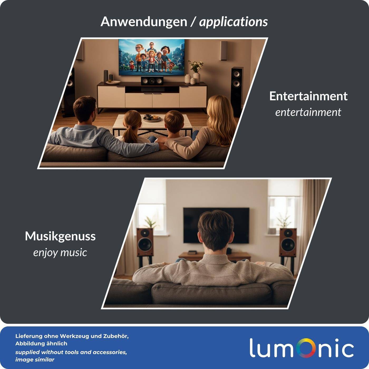 Lumonic Lautsprecherkabel 10m Schwarz  | 2x 1,5mm² CCA | HiFi Boxenkabel | Audio Rundkabel | Profi PA Installations- Audio- Rundkabel