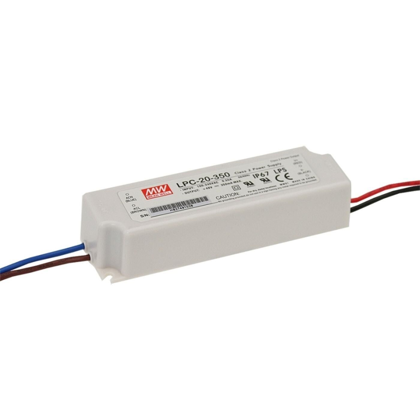 LPC-20-350 17W 350mA 9...48VDC Konstantstrom LED Netzteil Treiber Trafo IP67