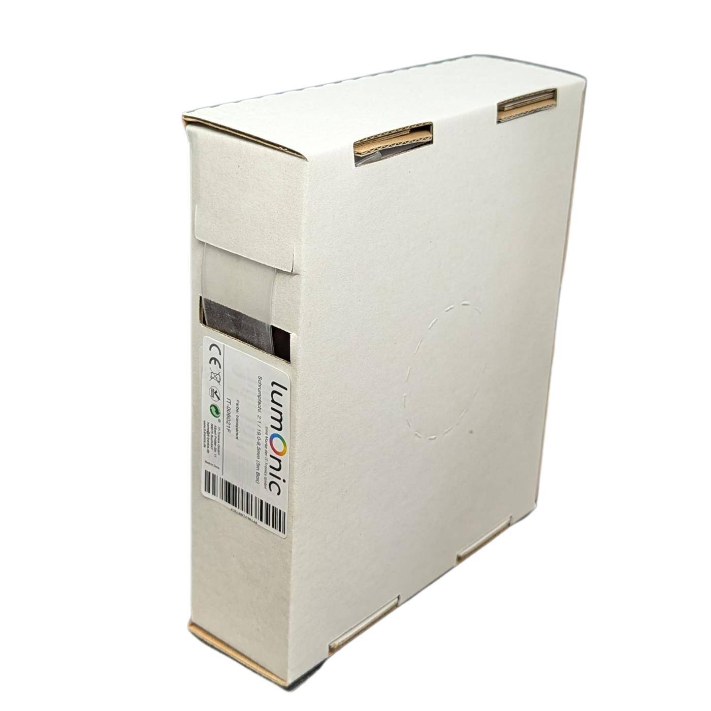 Lumonic 5m Schrumpfschlauch Box 2:1 Transparent - Hier von: 19mm auf 9,5mm - Dickwandiger Schrumfpschlauch in verschiedenen Größen