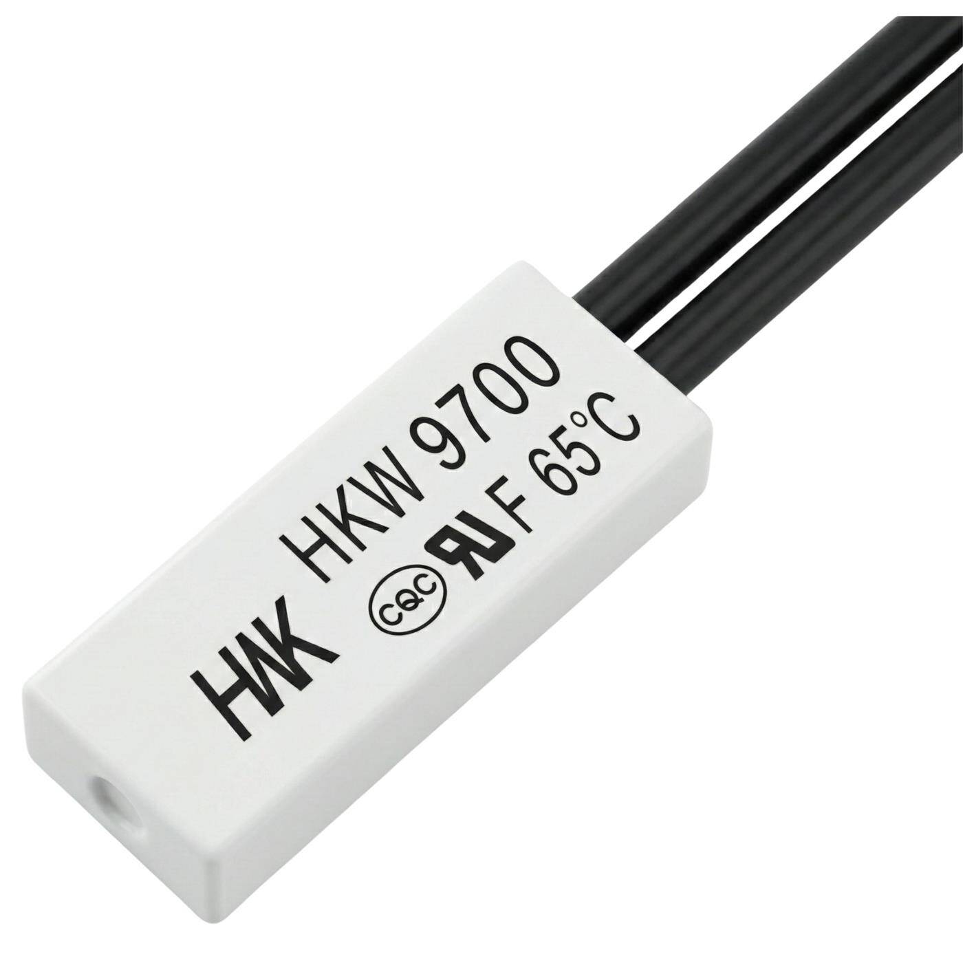 Thermoschalter 65°C Schließer 250V 5A Kabel Temperaturschalter Thermostat HKW9700 Bimetall Thermoschutz