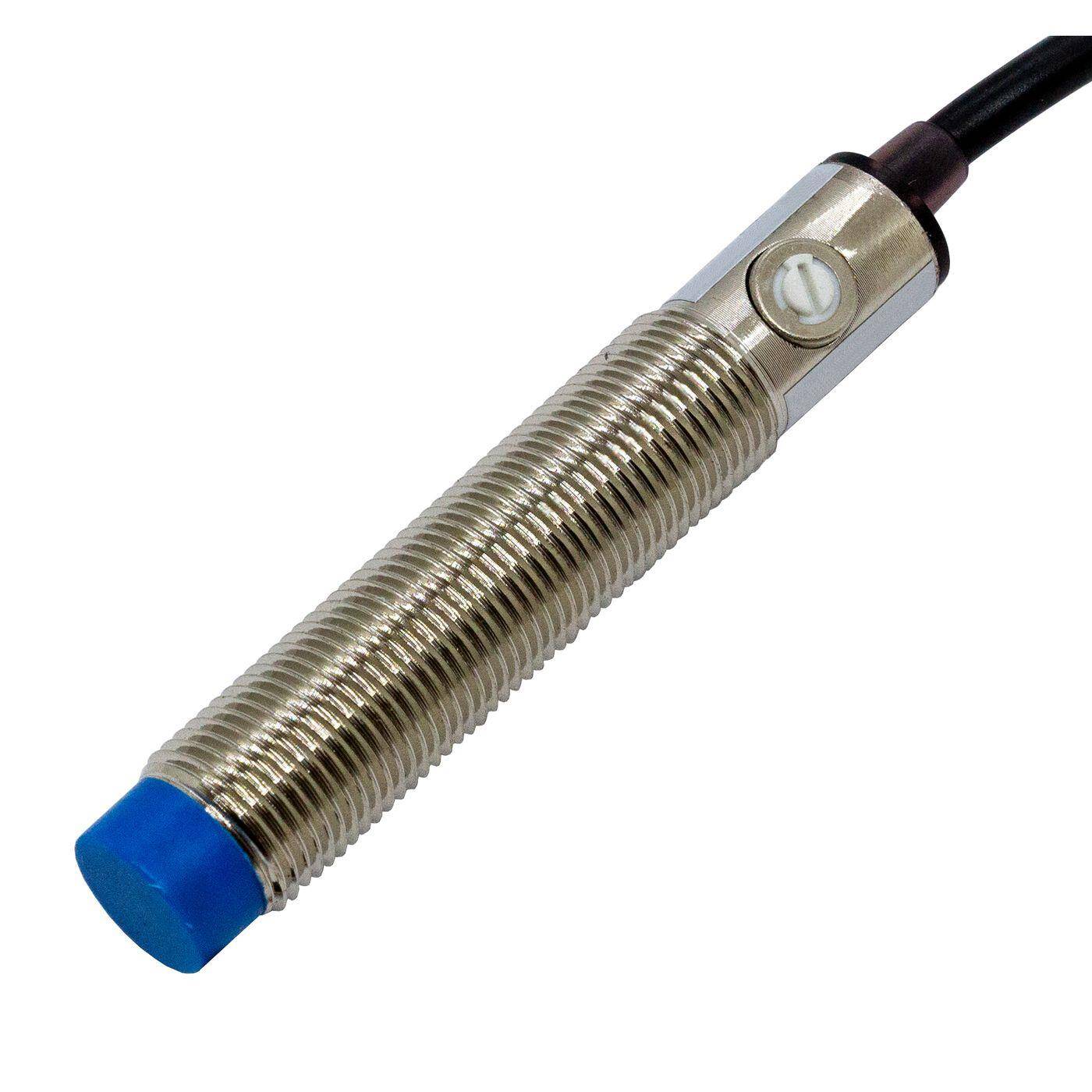 Näherungsschalter Kapazitiv 12mm M12 NPN Öffner NC 6...36V DC IP67 Sensor Messing vernickelt -30...+65°C