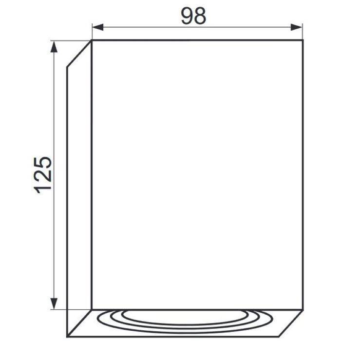 LED Aufbaurahmen Quadratisch 98x98x125mm Weiß Aluminium Schwenkbar Spot GU10 MR16