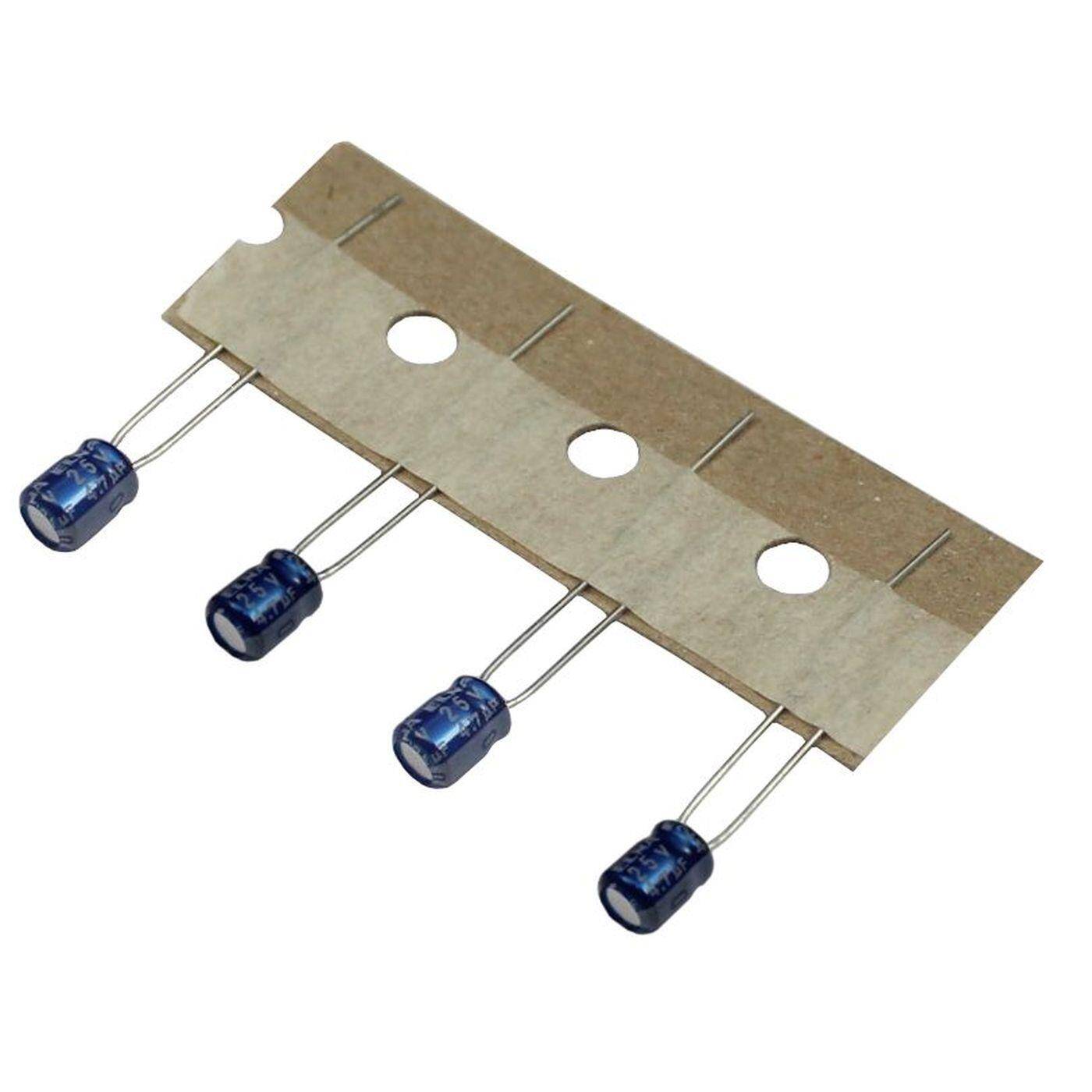Elko Kondensator Radial 4,7µF 25V | Elektrolytkondensator bis zu einer Temperatur von 85°C | 4x5mm | 4,7uF RC3-25V4R7MDo#-T58 Elna