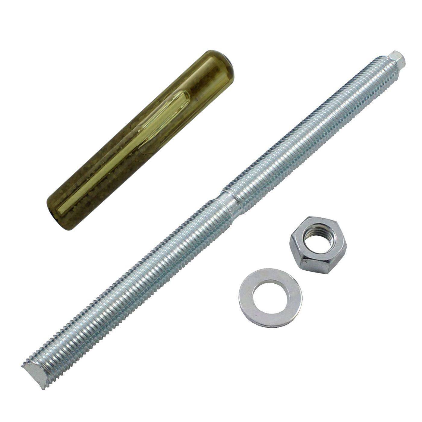 Lumonic Ankerstange + Verbundankerpatrone M16 x 250 Verzinkt I Zur Verwendung als Keilanker, Metalldübel, Bolzenanker, Blitzdübel I Für verschiedene Arten Durchsteckmontagen