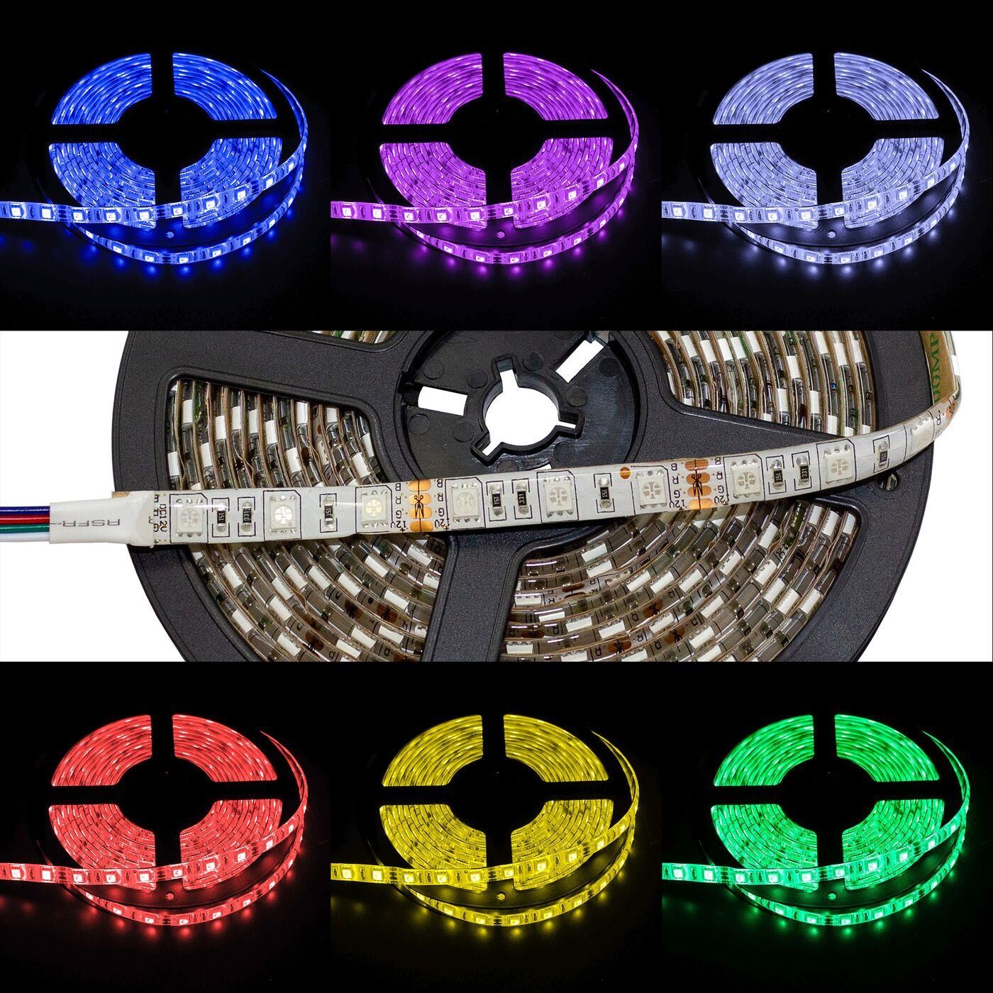 5m (500cm) RGB LED Streifen Band Leiste 12V IP65 300LEDs 60LED/m SMD5050