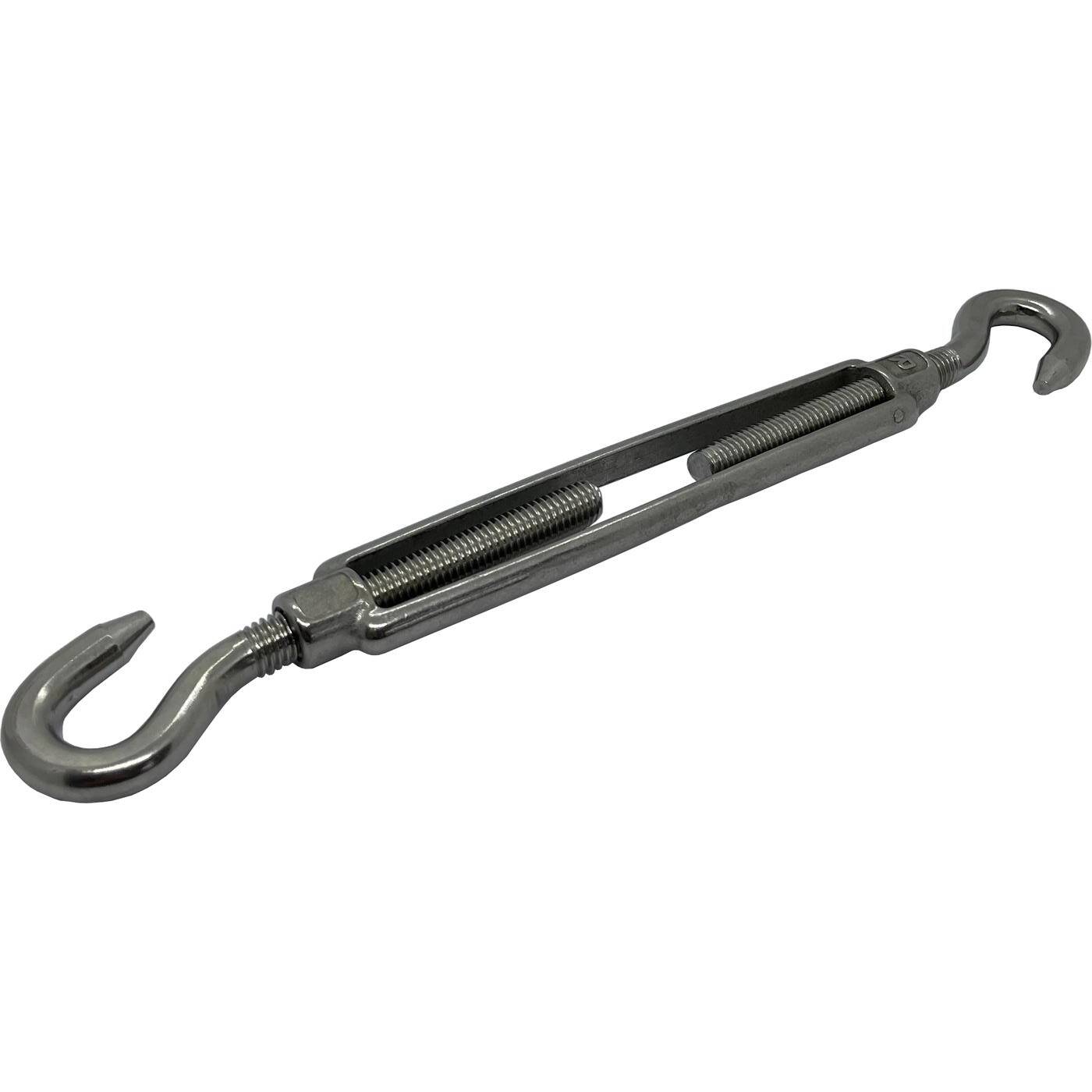Rope tensioner Hook-Hook Stainless steel V2A 304 M5 Turnbuckle Shroud clamp