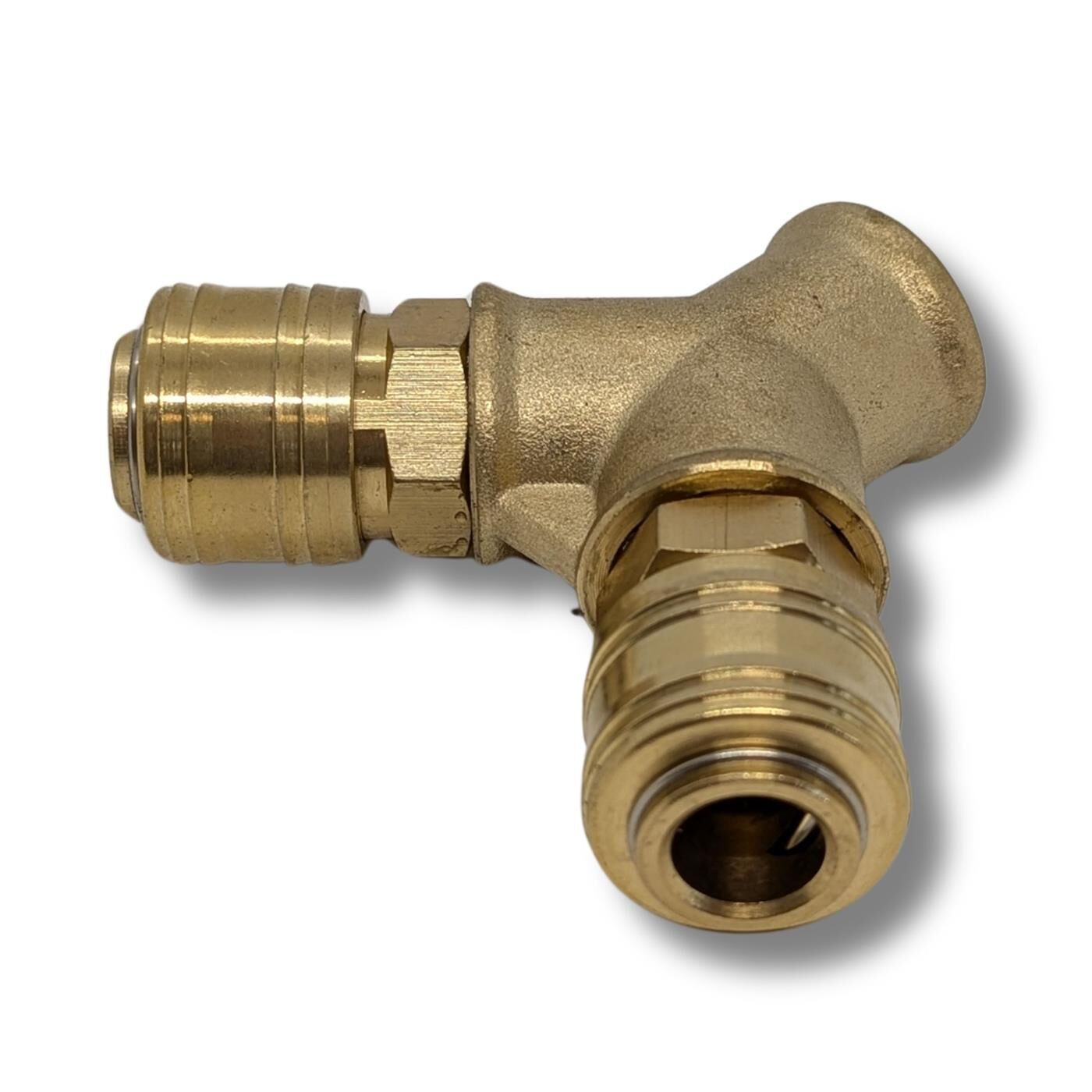 Compressed air distributor 2-fold I with internal thread 1/2" I made of brass I Compressed air distributor I Compressed air diverter I Quick coupling I Multiple distributor I for workshops, businesses and DIY enthusiasts