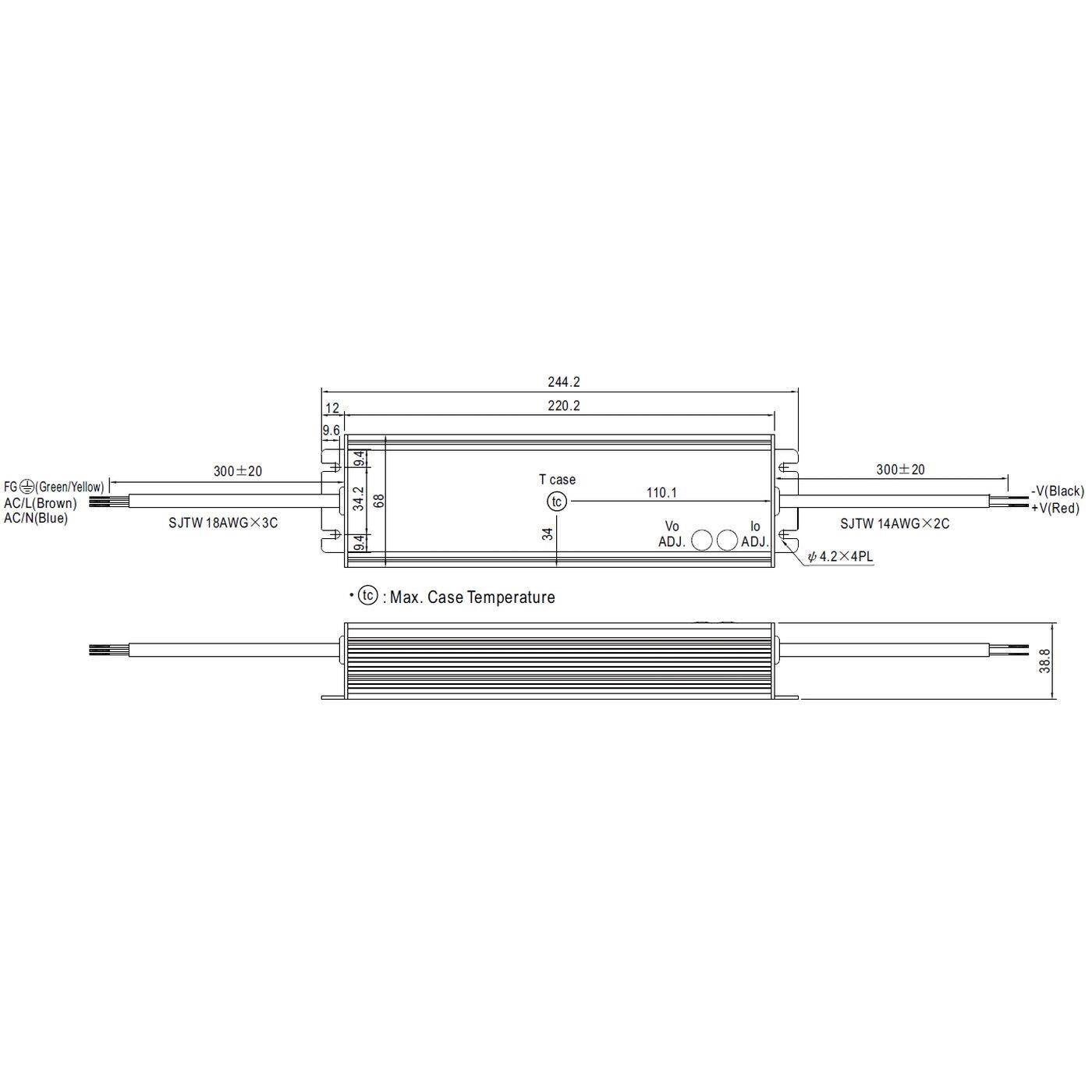 HLG-240H-15A 225W 15V 15A LED Netzteil Trafo Treiber IP65