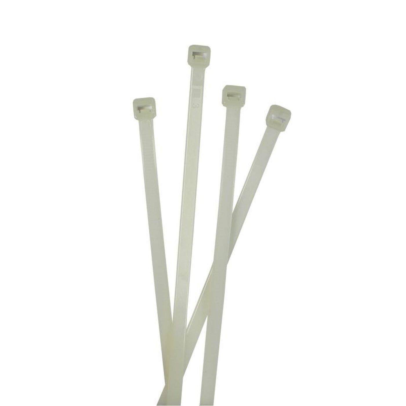 100x Kabelbinder Wiederverwendbar 300 x 4,8mm Weiß Natur 22kg PA6.6 Polyamid Industriequalität