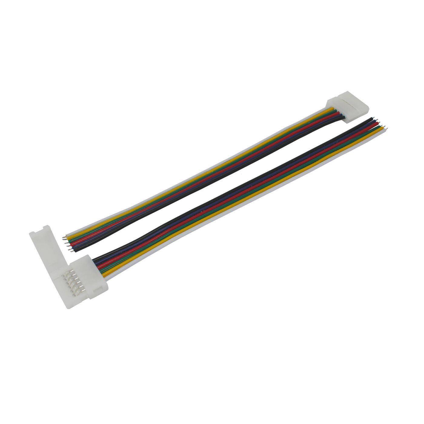 15cm RGBW CCT LED Clip Verbinder mit Kabel für 12mm RGBW CCT LED Streifen 17x5mm