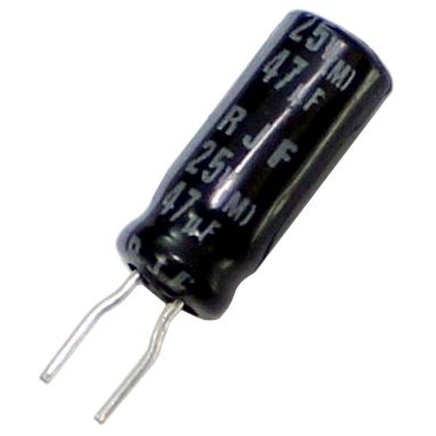 Elko Capacitor Radial 47µF 25V | Electrolytic capacitor up to a temperature of 105°C | 5x11,5mm | 47uF RJF-25V470ME3#-F96 Elna
