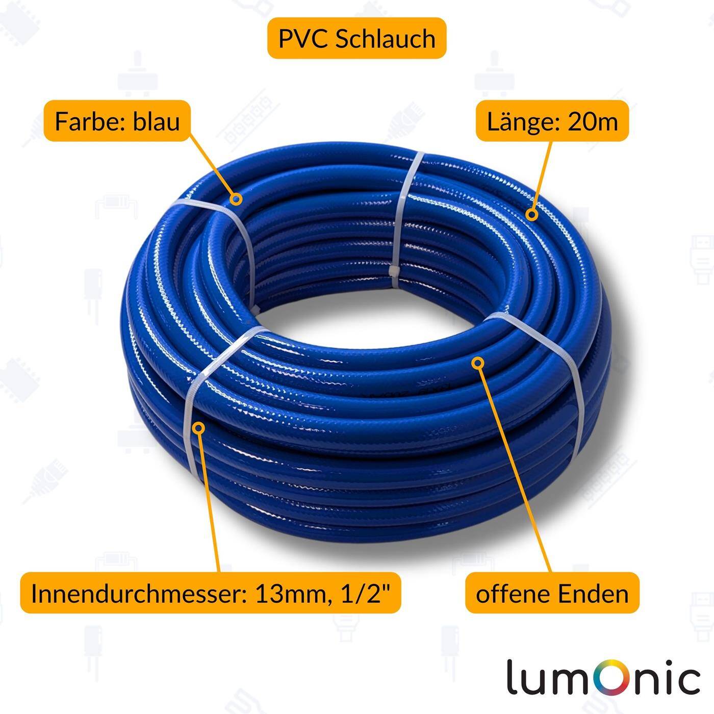 20m Druckluftschlauch 13mm Druckluft & Bewässerung Wasserschlauch PVC Schlauch bis 16 bar flexibel, abriebfest und gewebeverstärkt 20m Druckluftschlauch 13mm Druckluft & Bewässerung Wasserschlauch PVC Schlauch bis 16 bar flexibel, abriebfest und gewebeverstärkt