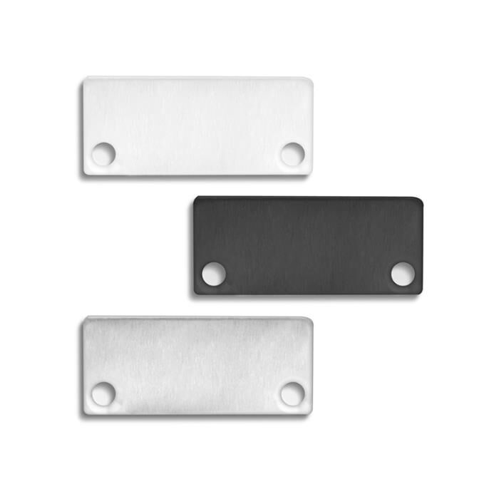 2x Endkappe E43 Aluminium für Profile PN4 PN5 mit Abdeckung C30