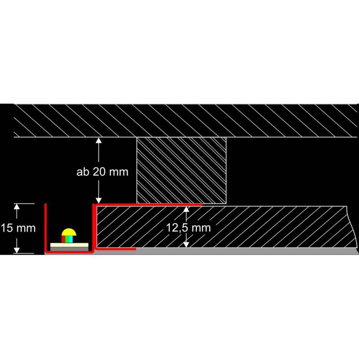 2m LED Drywall profile DSL for floating surfaces for Plasterboard Steel Zinc sheet