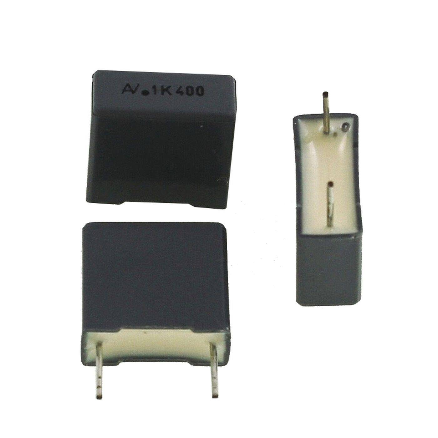 Arcotronics MKT Folien Kondensator | 0,1µF 400V DC I 2-Pin Anschluss I 2-Pin I 0,1uF, 100nF I Kondensator für Frequenzweichen von Lautsprechern oder zur Entstörung von elektrischen Geräten
