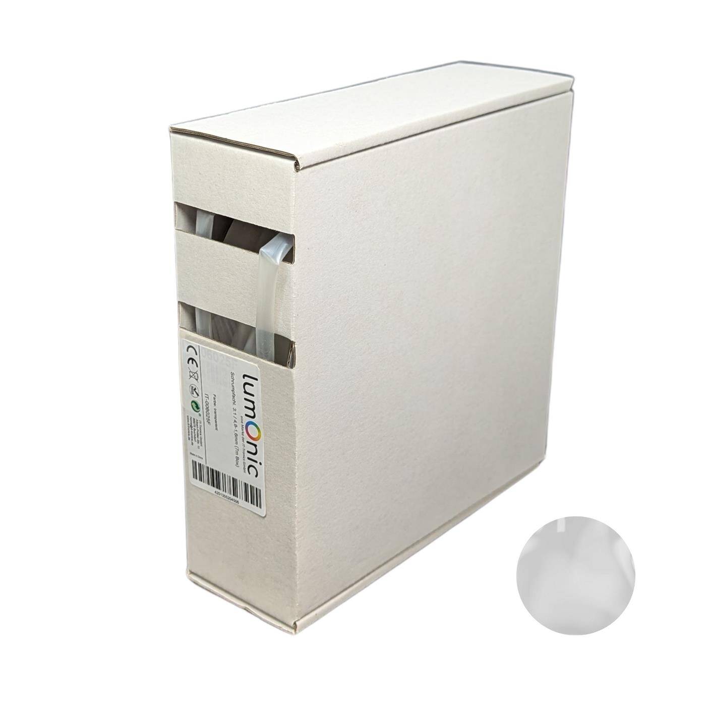 7m Heat shrink tubing Box 3:1 4,8 -> 1,6mm Transparent Flexible
