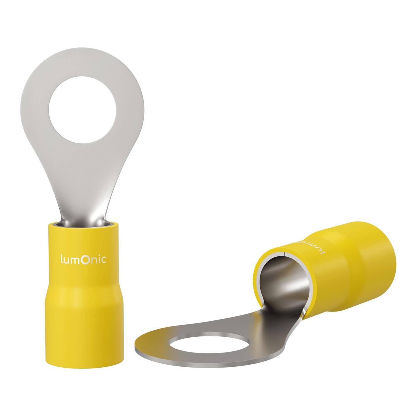 Lumonic 25x Ringkabelschuh 4,0-6,0mm² teilisoliert | M6 | Kupfer verzinnt | sichere Kabelverbindung ohne Löten | Set, Crimp-Kabelschuh, Quetschverbinder, Ringöse | KFZ, Maschinenbau, Wohnmobil, Batterie