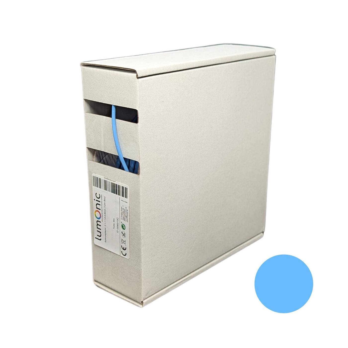 12m Schrumpfschlauch Box 2:1 1,6 -> 0,8mm Blau Flexibel