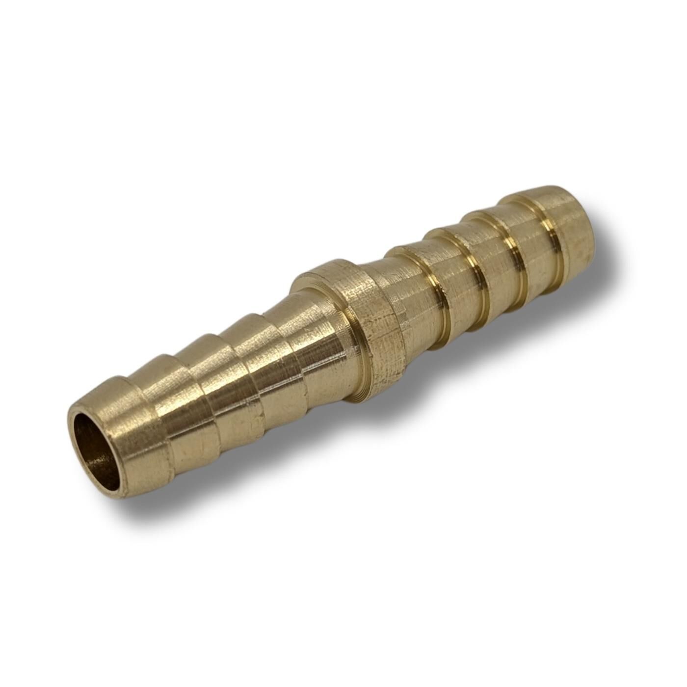 Straight hose connector I for 9mm (3/8") hose I made of brass I I-connector I I-piece I with spike profile I Compressed air I for workshops, businesses and DIY enthusiasts