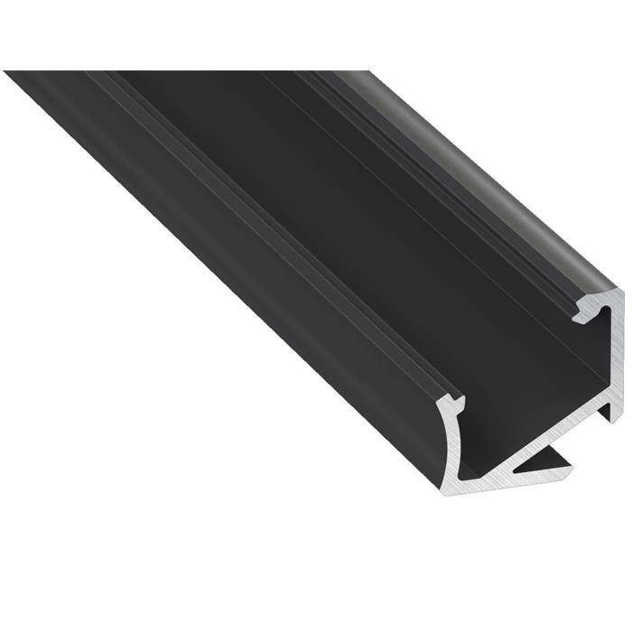 1m LED Profil H Schwarz 17x17mm Aluminium 30° 60° Eckprofil für 12mm LED Streifen