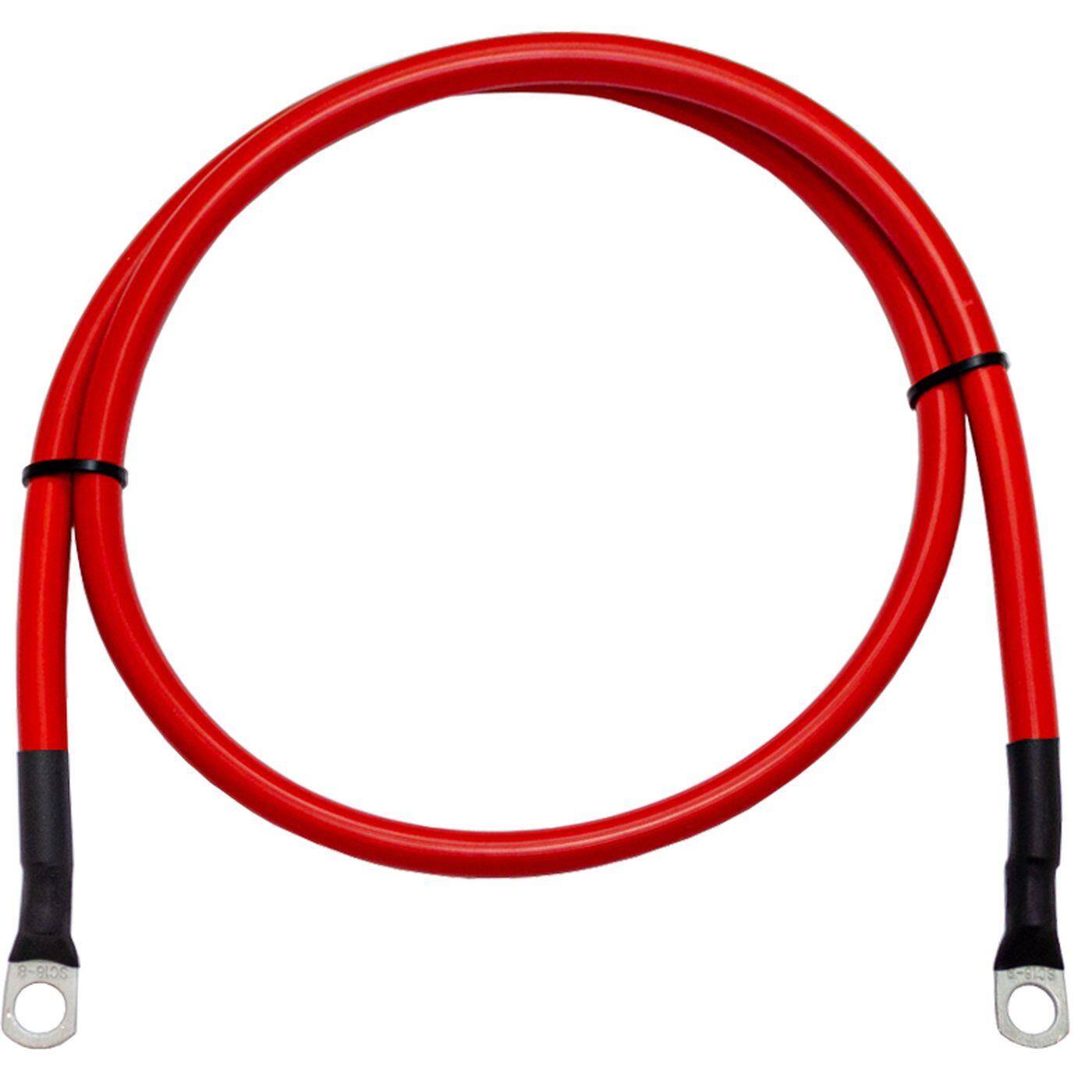 2m Batteriekabel Pluskabel 25mm² Rot KFZ Stromkabel 2x Rohrkabelschuh M8 200cm