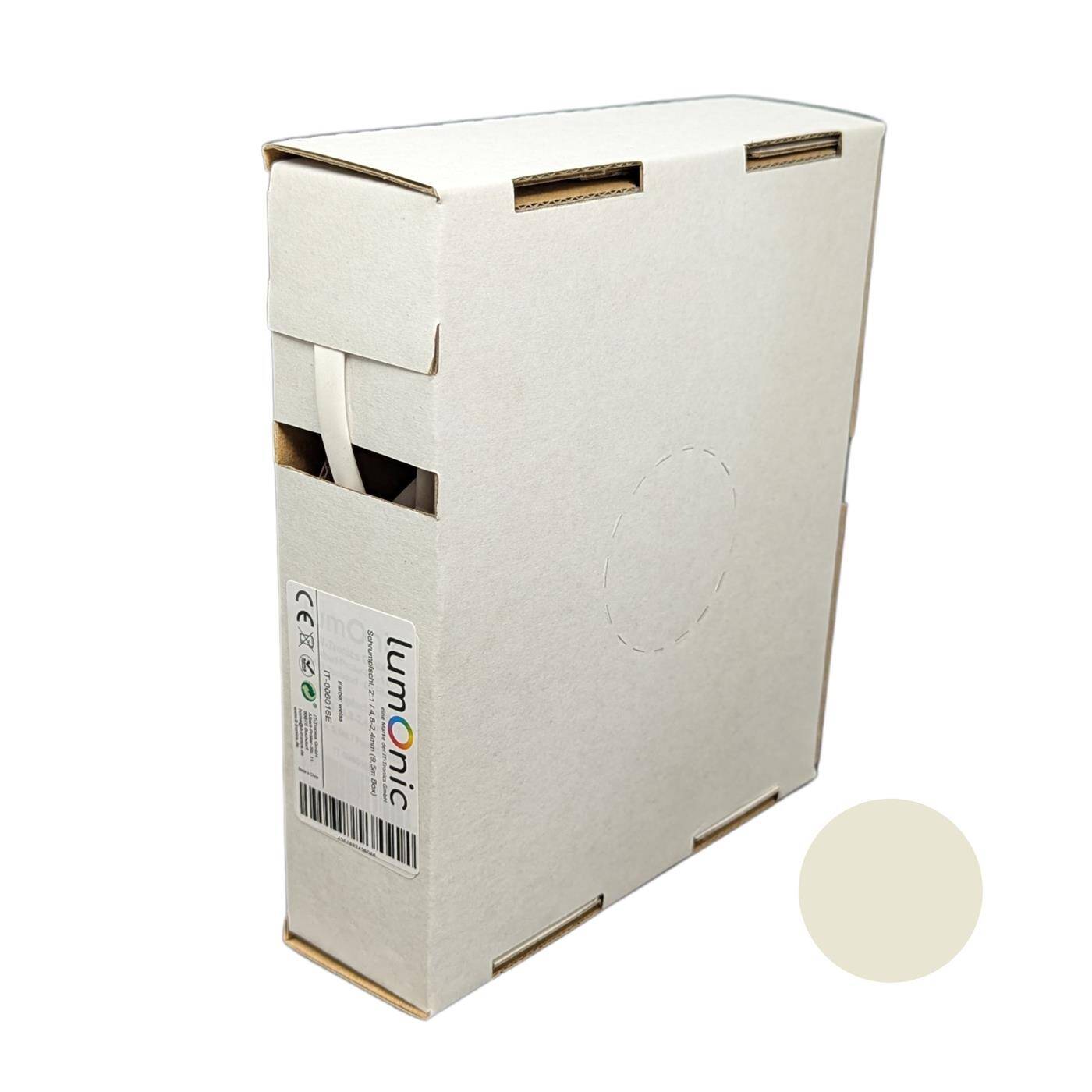 9,5m Heat shrink tubing Box 2:1 4,8 -> 2,4mm White Flexible