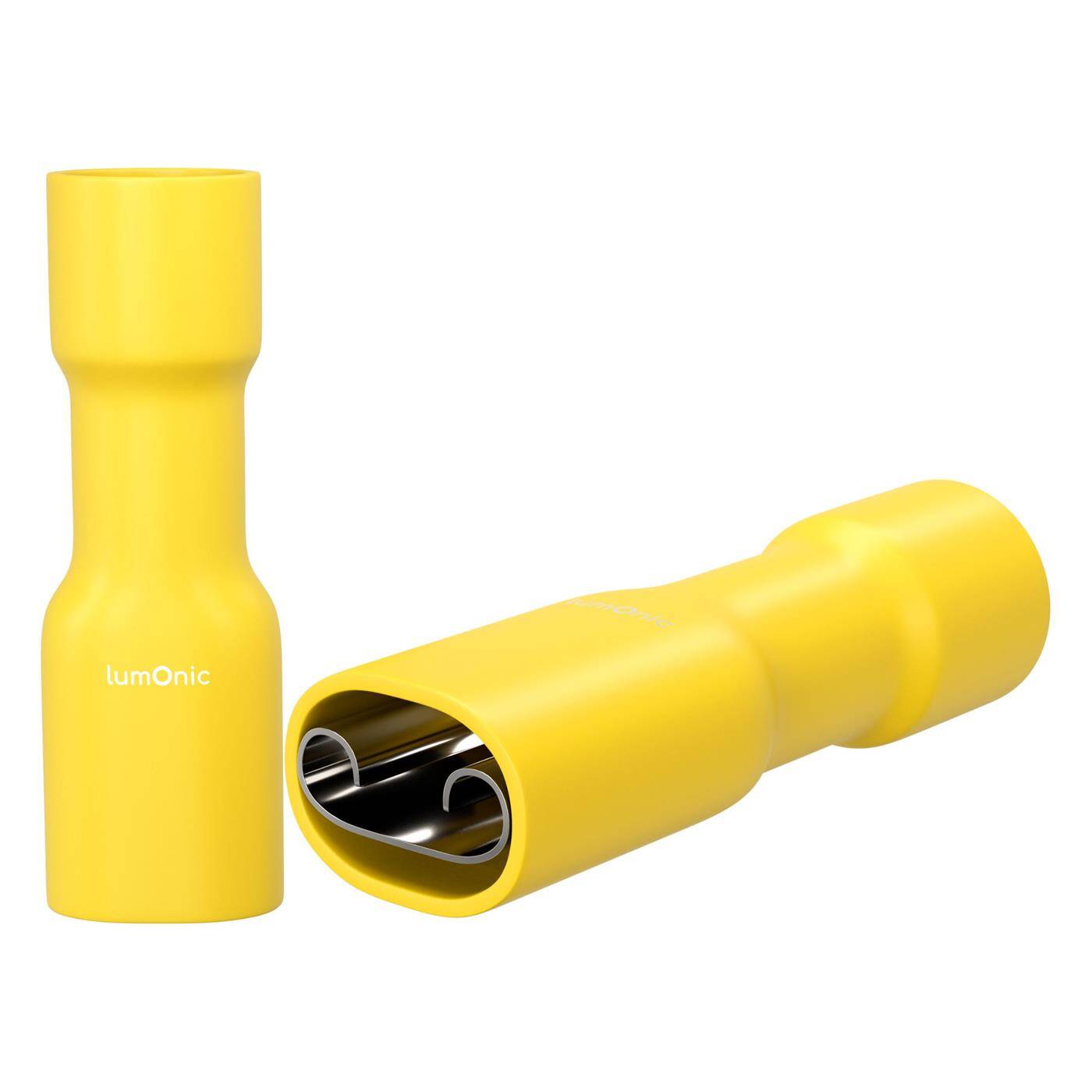 Lumonic 25x Flat receptacle 4,0-6,0mm²  | for flat plug 0,8 x 6,4mm | Fully insulated | Cable connector without soldering | Tin-plated brass cable lug | Automotive, mechanical engineering