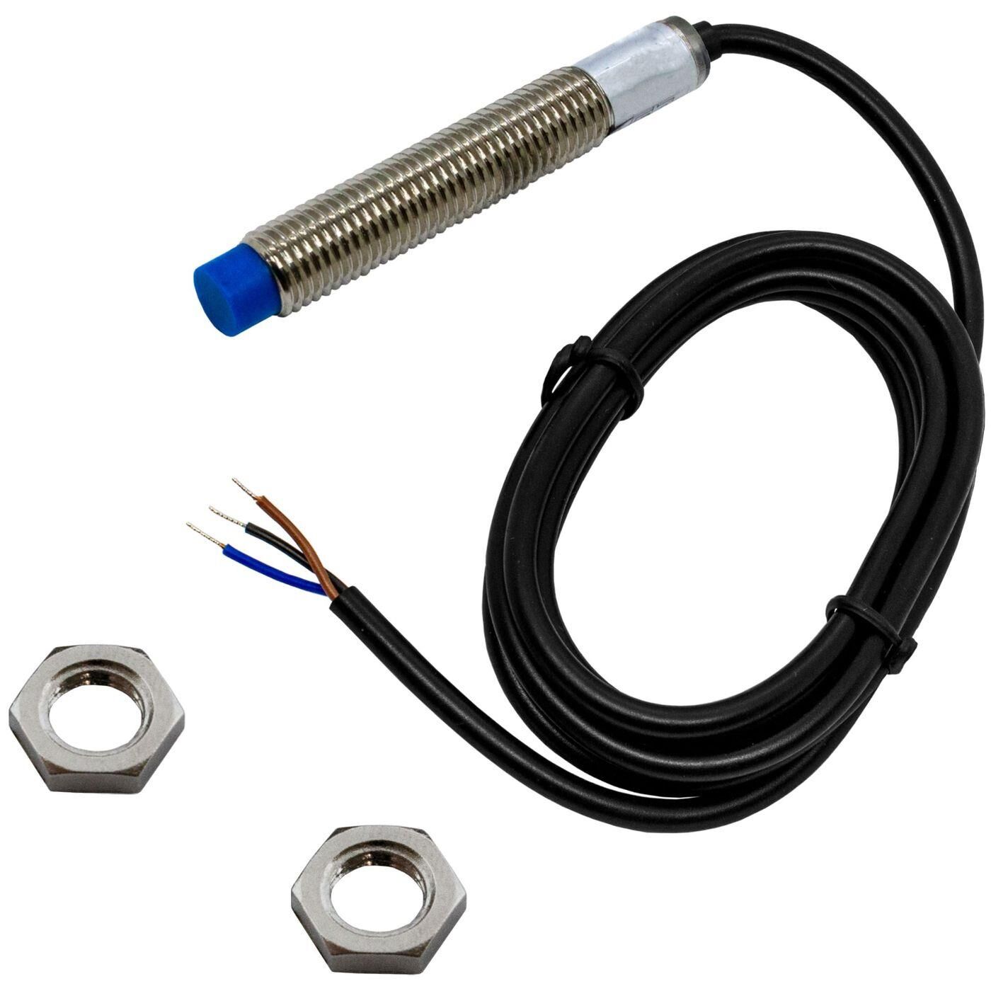 Näherungsschalter Induktiv 12mm M12 PNP Öffner 6...36V DC IP67 Sensor Messing vernickelt -30...+65°C