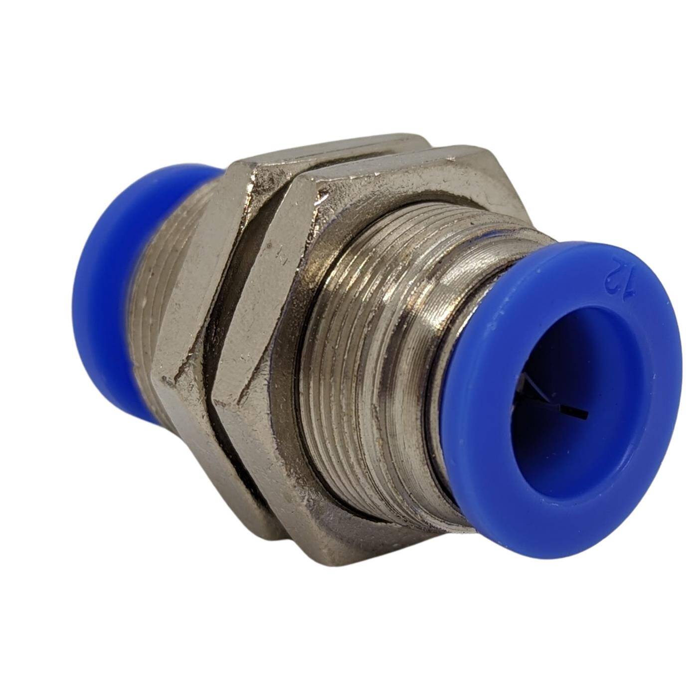 PU Schlauch Schottverschraubung mit Steckverbinder 12mm Bulkhead Fitting pneumatischer Steckverbinder Fitting Druckluft & Automatisierung