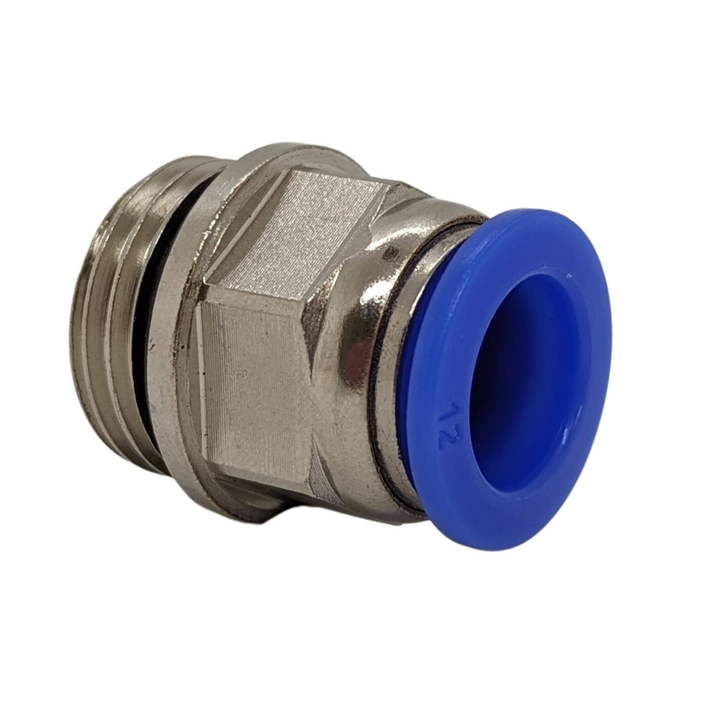 PU Schlauch Steckverbinder Fitting mit Außengewinde 12mm*1/2Zoll gerade Schnellverschluss pneumatischer Steckverbinder Schlauchverbinder Druckluft & Automatisierung