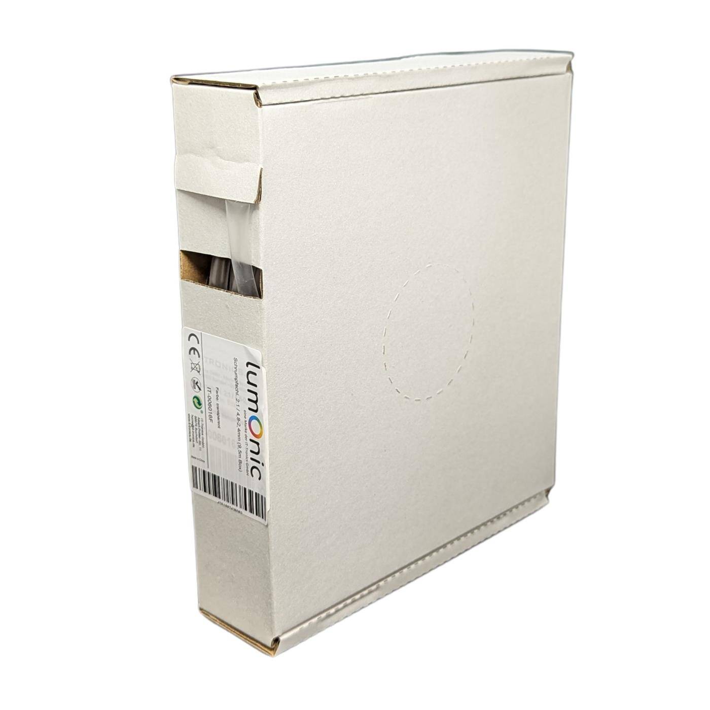 9,5m Heat shrink tubing Box 2:1 4,8 -> 2,4mm Transparent