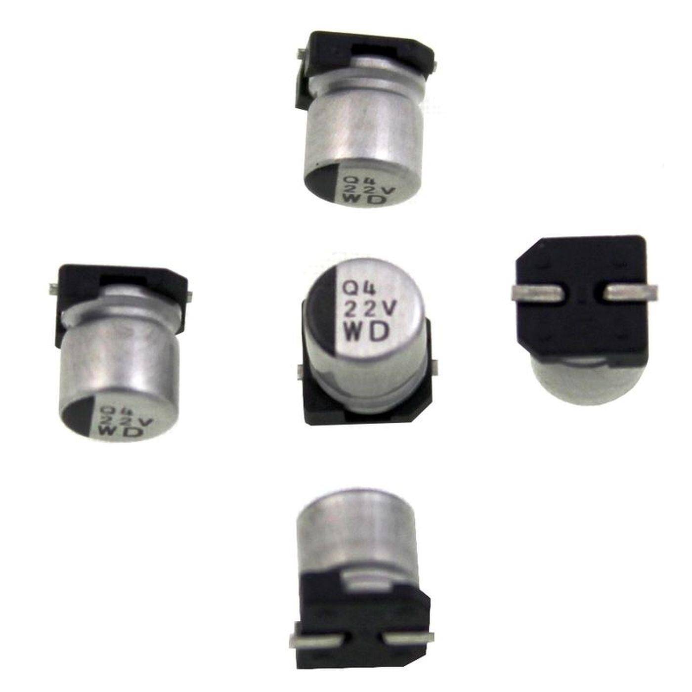 SMD Elko Kondensator 22µF 35V | Elektrolytkondensator bis zu einer Temperatur von 105°C | 5,4x5,4mm | 22uF UWD1V220MCL1GS Nichicon