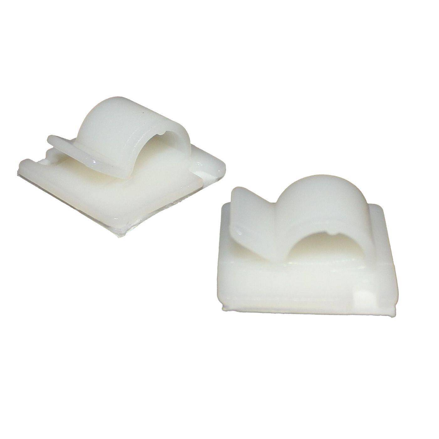 100x Klebesockel 25x25mm für Kabel bis 13mm Weiß natur Montagesockel